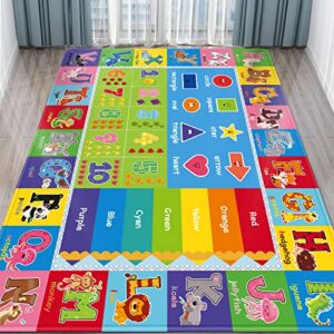 kentaly baby play mat kids rug for floor, playmat for kids toddlers infant, extra large thick playtime collection abc, numbers, animals educational area rugs for playroom (78.7x59 inch)