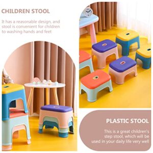 Angoily Kids Step Stool Toddler Potty Training Aid Toilet Stool with Non Slip Base for Bathroom Toy Room Kitchen Living Room Purple Pink