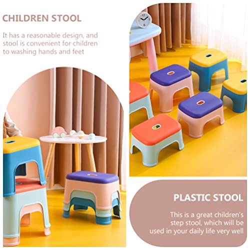 Angoily Kids Step Stool Toddler Potty Training Aid Toilet Stool with Non Slip Base for Bathroom Toy Room Kitchen Living Room Purple Pink