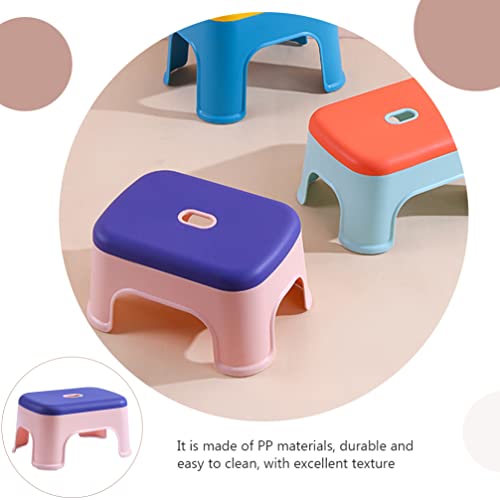 Angoily Kids Step Stool Toddler Potty Training Aid Toilet Stool with Non Slip Base for Bathroom Toy Room Kitchen Living Room Purple Pink