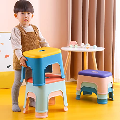 Angoily Kids Step Stool Toddler Potty Training Aid Toilet Stool with Non Slip Base for Bathroom Toy Room Kitchen Living Room Purple Pink