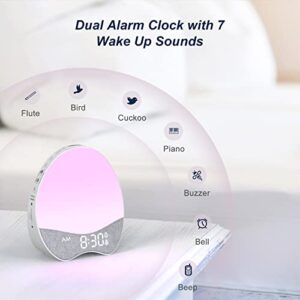 Welgo G4 White Noise Machine Alarm Clock and Nightlight with Natural Sound Dual Alarm, 12 Soothing Sounds, Sleep Timer, Dimmable Digital Display for Kids, Adult, Sleeping, Bedroom, Bedside…