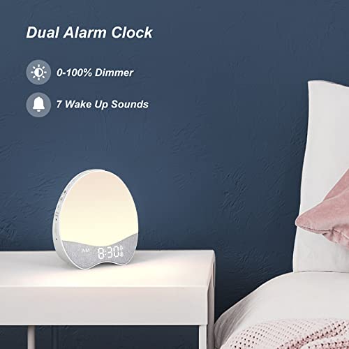 Welgo G4 White Noise Machine Alarm Clock and Nightlight with Natural Sound Dual Alarm, 12 Soothing Sounds, Sleep Timer, Dimmable Digital Display for Kids, Adult, Sleeping, Bedroom, Bedside…