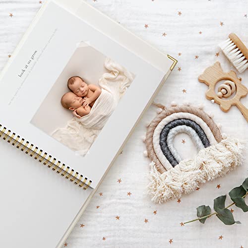 Keepsake Baby Memory Book for Boys and Girls – Timeless First 5 Year Baby Book – Gender Neutral Linen Baby Journal Scrapbook or Photo Album - A Milestone Book to Record Every Event from Birth to Age 5