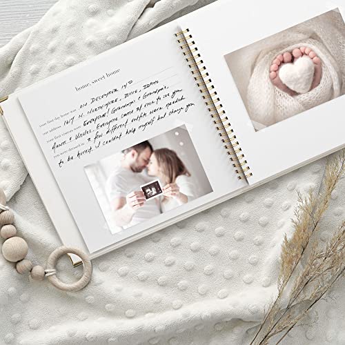 Keepsake Baby Memory Book for Boys and Girls – Timeless First 5 Year Baby Book – Gender Neutral Linen Baby Journal Scrapbook or Photo Album - A Milestone Book to Record Every Event from Birth to Age 5