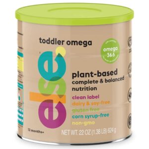 else nutrition toddler balanced nutrition drink 12 mo+, added omega 3 & 6 fatty acids for brain development support, plant based, non-organic, clean label certified, low fodmap 17 servings, 22 oz