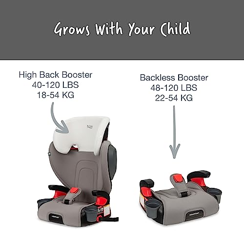 Britax Highpoint Backless Belt-Positioning Booster Seat, SafeWash Gray Ombre