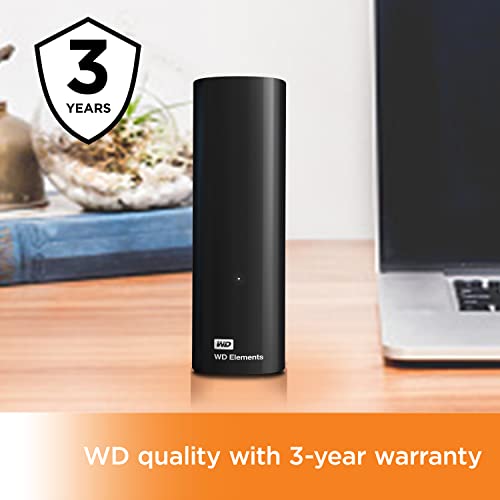 WD 20TB Elements Desktop External Hard Drive, USB 3.0 external hard drive for plug-and-play storage - WDBWLG0200HBK-NESN