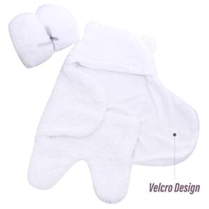 2 Pack Ultra Warm Sherpa Plush Baby Sleeping Swaddle Wrap - Newborn Essentials Must Haves for 0-6 Months - Baby Shower Registry Search Gifts for Boys Girls - Baby Stuff Accessories (Grey and White)