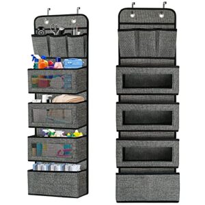 VERONLY Door Hanging Organizer, Nursery Over the Door Pantry Organizer with 4 Large Pockets and 3 Small Pockets, Wall Mount Behind the Door Storage Organizer for Baby Essentials,Nursery, Diapers,Bathroom, Clothes, Bedroom,Cosmetics, Toys and Sundries(Blac