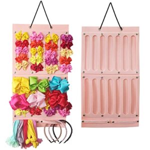 hair bow holder for girls hair clips hanging storage women headbands hair tie wall hanging display baby bow hair accessories organizer for door closet room wall (35 * 66cm/13.7 * 25.9in)