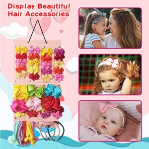 Hair Bow Holder for Girls Hair Clips Hanging Storage Women Headbands Hair Tie Wall Hanging Display Baby Bow Hair Accessories Organizer for Door Closet Room Wall (35 * 66cm/13.7 * 25.9in)