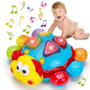 Baby Crawling Toy 6 to 12 Months Spanish English Bilingual Learning Toy for Infants 0-3-6 7 8 9 10 12-18 Months Educational Musical Light Up Toy 1 Year Old Boy Girl Gift Toddler Ladybug Tummy Time