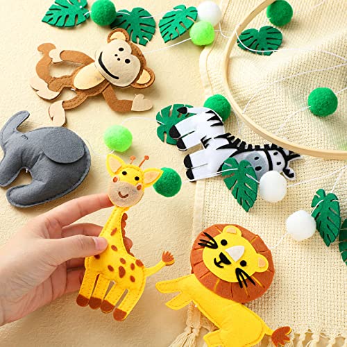 Woodland Mobile for Crib Jungle Baby Nursery Mobiles Forest Safari Deer Monkey Lion Style Ceiling Animals Hanging Mobile Decor for Baby Girls and Boys Toys Bedroom Room Decorations