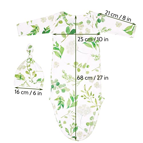 Baby Green Leaf Diaper Changing Pad Cover and Newborn Girl and boy Photo Props: 1 Dress and 1 hat