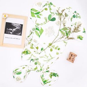 Baby Green Leaf Diaper Changing Pad Cover and Newborn Girl and boy Photo Props: 1 Dress and 1 hat