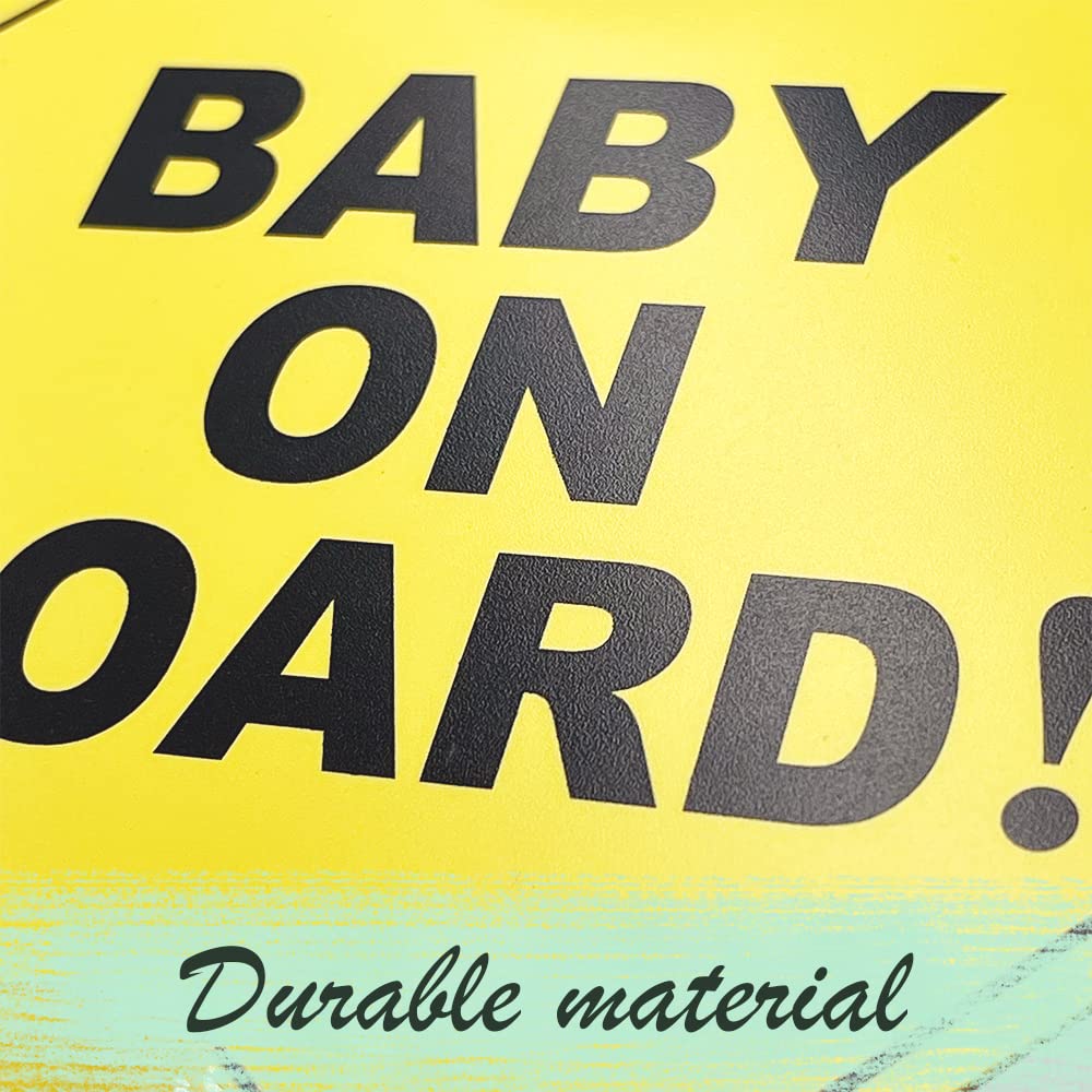 2PCS Baby Up in This B Car with Suction Cups, 5"x5" Reusable Baby on Board Sticker, Baby Safety Warning Decal for Cars