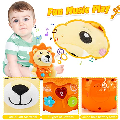 Baby Toys 6 to 12 Months - Infant Baby Musical Toy for 1 Year Old Boys & Girls - Cute Lion Plush Toys Newborn Toy 0 3 6 9 12 Month Best Gift