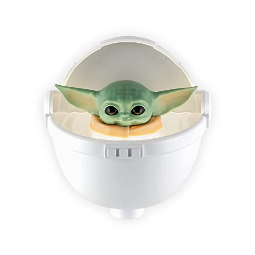 STAR WARS LED Night Light, Baby Yoda Floating Carrier, Plug-in, Dusk-to-Dawn Sensor, The Mandalorian, Grogu, UL-Certified, Cute Nightlight for Kids, Bedroom, Bathroom, Hallway, Game Room, 53234