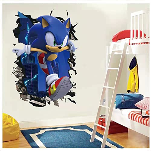 YZJSSL Cartoon Wall Breaking Game Wall Decals Bedroom Living Room Background Wall Stickers Boy's Room Wall Decor Size: (15.7 x23.6 inches)