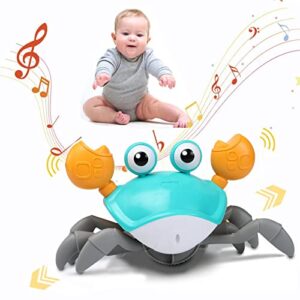 xonteus crawling crab toy for 1-year-olds, interactive sensing with music & lights, perfect gift for toddlers