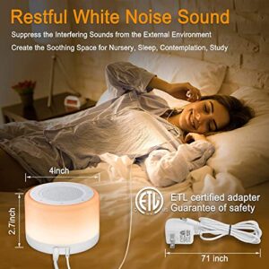 White Noise Machine for Sleeping Baby Adults, winshine Sound Machine Kids Night Light 32 High Fidelity Soothing Sounds & 7 Colors Light, Timer Feature, Headphones Jack Sleep Noise Maker