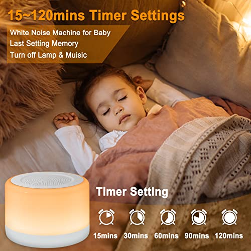 White Noise Machine for Sleeping Baby Adults, winshine Sound Machine Kids Night Light 32 High Fidelity Soothing Sounds & 7 Colors Light, Timer Feature, Headphones Jack Sleep Noise Maker
