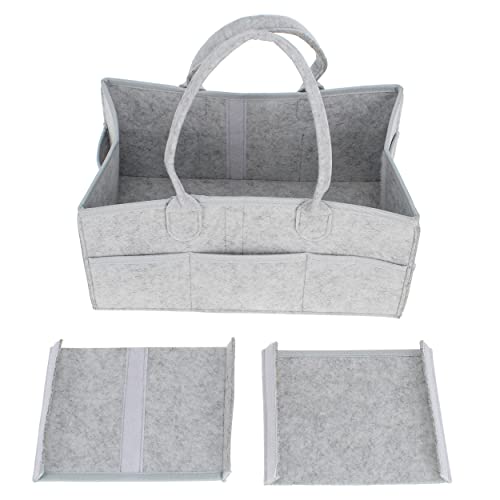 Acorn Baby Diaper Organizer Caddy Bag - Large Felt 15x9in Car and Nursery Organizer and Baby Diaper Caddy Organizer