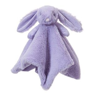 apricot lamb stuffed animals purple bunny rabbit security blanket infant nursery character blanket luxury snuggler plush baby lovey(purple bunny, 13 inches)