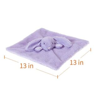 Apricot Lamb Stuffed Animals Purple Bunny Rabbit Security Blanket Infant Nursery Character Blanket Luxury Snuggler Plush Baby Lovey(Purple Bunny, 13 Inches)