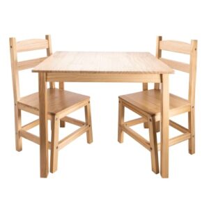 rose art kids solid natural wood table and 2 chair set