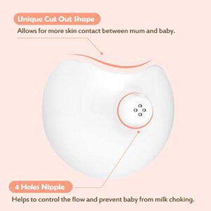 haakaa Nipple Shields 18mm for Newborn Breastfeeding with Latch Difficulties or Flat or Inverted Nipples, Breast Shields Extra-Thin & Extremely Soft, Come with Carry Case, 2pk