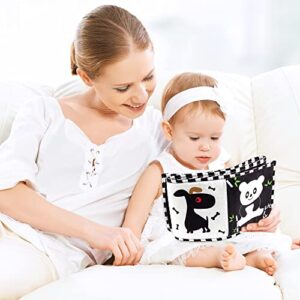 SYNARRY Baby Toys, High Contrast Baby Book for Newborn Toys 0-3 Months Baby Cloth Books 0-6 Months Black and White Books for Babies Tummy Time Toys for Babies 0-6 Months