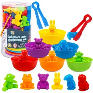 counting animal matching games color sorting toys with bowls preschool learning activities for math educational sensory training montessori stem toy sets gift for toddlers kids boys girls ages 3 4 5 6