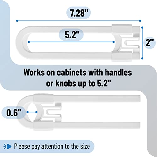 Bates- Cabinet Locks for Babies, 8pcs, Adjustable, U-Shaped Child Locks for Cabinets, Child Proof Cabinet Latches, Baby Proofing Cabinets, Baby Proof Cabinet Locks, Child Safety Cabinet Locks