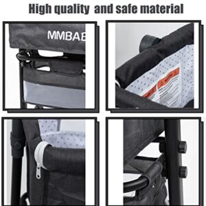 MMBABY Baby Bassinet Bedside Sleeper Bedside Crib Easy Folding Portable Crib 3 in 1 Travel Baby Bed with Adjustable Height,Breathable Net,Large Storage Bag and Mattress