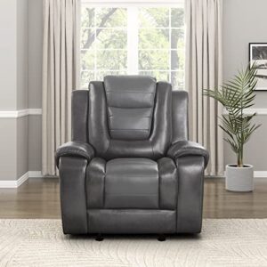 lexicon hawthorne manual glider reclining chair, two-tone gray