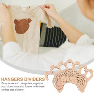 NUOBESTY Wooden Baby Closet Size Dividers, 7pcs Wood Newborn Wardrobe Divider Organizer Hanging Closet Dividers for Newborn Nursery Decor Infant to 24 Months ( Rainbow Shape )