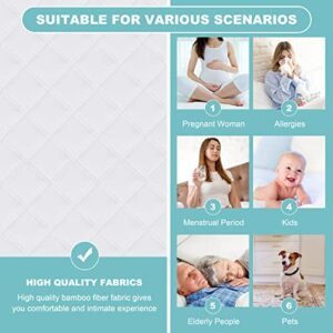 Sunny zzzZZ 6 Pack Baby Waterproof Changing Pad Liners - Quilted Thicker Ultra Soft Changing Table Cover Liners - Durable & Easy to Clean - White - 23" x 11"