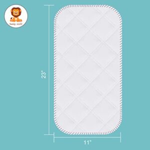 Sunny zzzZZ 6 Pack Baby Waterproof Changing Pad Liners - Quilted Thicker Ultra Soft Changing Table Cover Liners - Durable & Easy to Clean - White - 23" x 11"