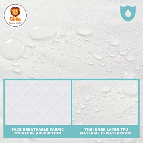 Sunny zzzZZ 6 Pack Baby Waterproof Changing Pad Liners - Quilted Thicker Ultra Soft Changing Table Cover Liners - Durable & Easy to Clean - White - 23" x 11"