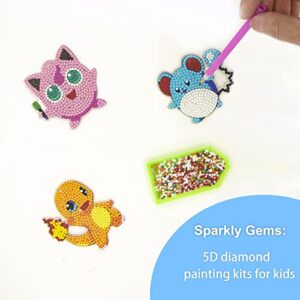 Arts and Crafts for Kids Ages 8-12 - Big 5D Diamond Painting Kits for Beginners - Make Your Own GEM Keychains by Numbers DIY Art & Craft Supplies Creativity Gifts for Girls Boys Ages 3-5 4-6 6-8 10-12