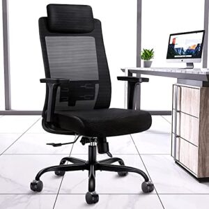ergonomic computer desk chairs - mesh home office desk chairs with lumbar support & 3d adjustable armrests (high back)