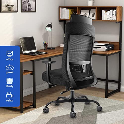 Ergonomic Computer Desk Chairs - Mesh Home Office Desk Chairs with Lumbar Support & 3D Adjustable Armrests (High Back)