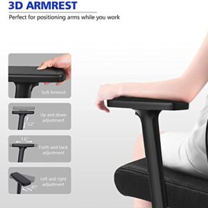 Ergonomic Computer Desk Chairs - Mesh Home Office Desk Chairs with Lumbar Support & 3D Adjustable Armrests (High Back)