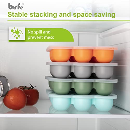 btrfe Baby Food Storage Container, 12 Portions Silicone Baby Food Freezer Tray with Lid, Perfect for Homemade Baby Food Vegetable & Fruit Purees and Breast Milk (Loden Frost Green)