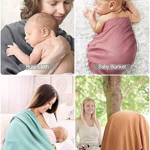 Mom Beebi Swaddle Blanket, Soft Silky Muslin Swaddle Blankets, Breathable and Skin-Friendly Baby Blankets for Boys & Girls, 4-Pack Unisex Baby Blankets, Newborn Gifts, 47 x 47 inches