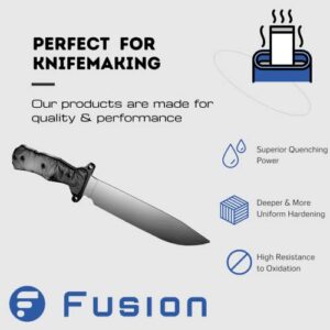 Quenching Oil for Heat Treating Knife Steel | Retains Bright Finish | Deep & Uniform Hardening | Fusion Quench 10 (1 Gallon)