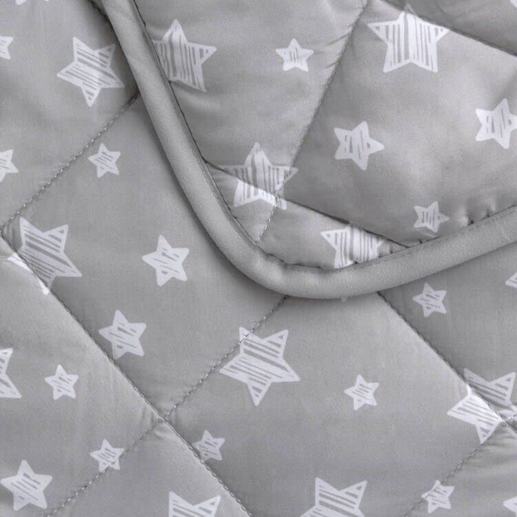 Toddler Bed Blanket for Boys Lightweight, Toddler Comforter Quilted Warm Blanket with Grey Star Print, Ultra Soft and Comfortable Baby Comforter Down Alternative Crib Comforter, 39x47 Inches