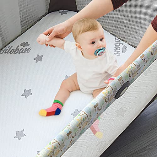 Playard Mattress Topper 38" x 26" Fit for Graco Pack 'n Play Portable Playard, Baby Trend Nursery Center and Beka Baby 4 in 1 Bassinet, Waterproof Breathable, Baby Foam Mattress with Zippered Cover